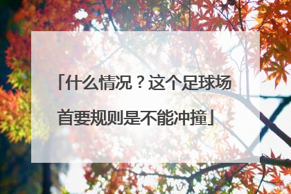 什么情况？这个足球场首要规则是不能冲撞