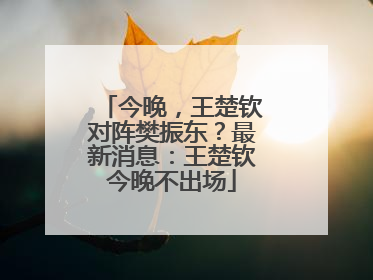今晚，王楚钦对阵樊振东？最新消息：王楚钦今晚不出场