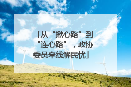 从“揪心路”到“连心路”，政协委员牵线解民忧
