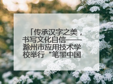 传承汉字之美，书写文化自信——滁州市应用技术学校举行“笔墨中国”汉字书写比赛表彰大会