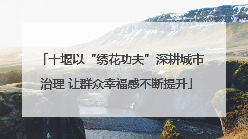 十堰以“绣花功夫”深耕城市治理 让群众幸福感不断提升