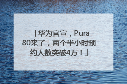华为官宣，Pura 80来了，两个半小时预约人数突破4万！