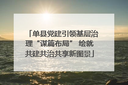 单县党建引领基层治理“谋篇布局” 绘就共建共治共享新图景