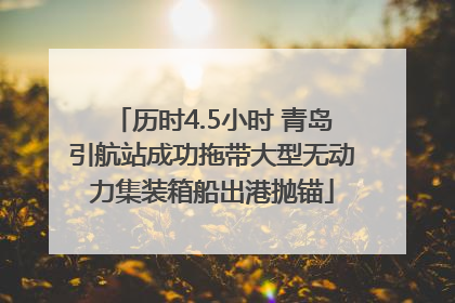 历时4.5小时 青岛引航站成功拖带大型无动力集装箱船出港抛锚