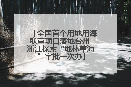 全国首个用地用海联审项目落地台州 浙江探索“地林草海”审批一次办