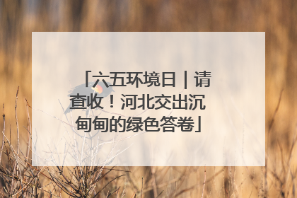 六五环境日｜请查收！河北交出沉甸甸的绿色答卷