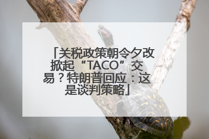 关税政策朝令夕改掀起“TACO”交易？特朗普回应：这是谈判策略