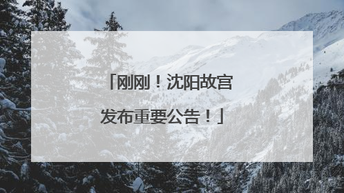 刚刚！沈阳故宫发布重要公告！