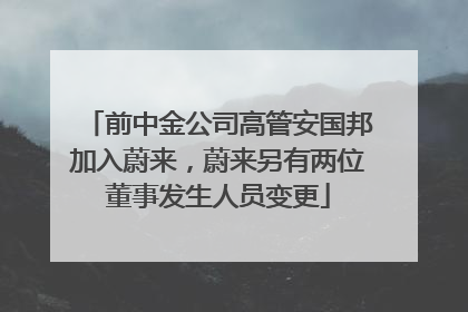 前中金公司高管安国邦加入蔚来，蔚来另有两位董事发生人员变更