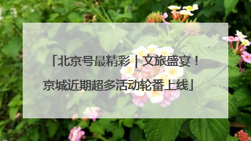 北京号最精彩｜文旅盛宴！京城近期超多活动轮番上线