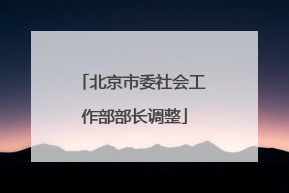 北京市委社会工作部部长调整