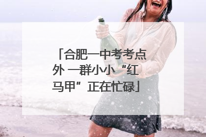 合肥一中考考点外 一群小小“红马甲”正在忙碌