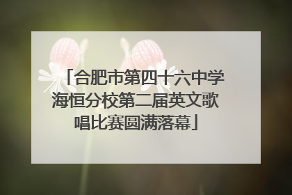 合肥市第四十六中学海恒分校第二届英文歌唱比赛圆满落幕