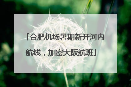 合肥机场暑期新开河内航线，加密大阪航班