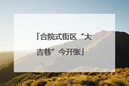 合院式街区“大吉巷”今开张
