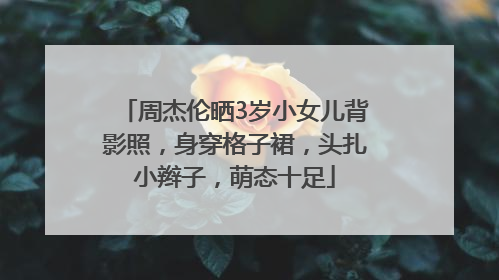 周杰伦晒3岁小女儿背影照，身穿格子裙，头扎小辫子，萌态十足