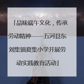品味端午文化，传承劳动精神——五河县东刘集镇夏集小学开展劳动实践教育活动