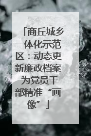 商丘城乡一体化示范区：动态更新廉政档案 为党员干部精准“画像”