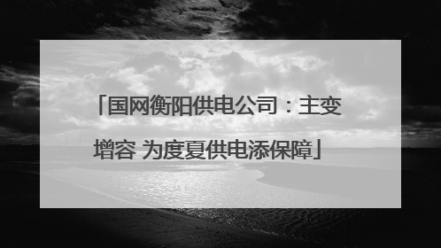 国网衡阳供电公司：主变增容 为度夏供电添保障