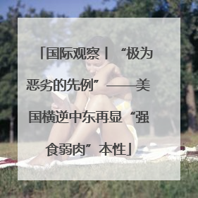 国际观察丨“极为恶劣的先例”——美国横逆中东再显“强食弱肉”本性