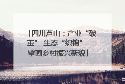 四川芦山：产业“破茧” 生态“织锦” 擘画乡村振兴新貌