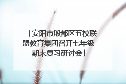 安阳市殷都区五校联盟教育集团召开七年级期末复习研讨会