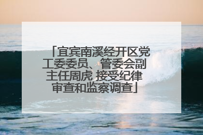 宜宾南溪经开区党工委委员、管委会副主任周虎 接受纪律审查和监察调查