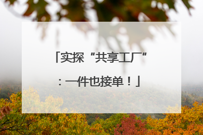 实探“共享工厂”：一件也接单！