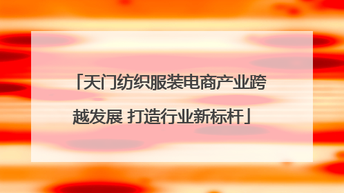 天门纺织服装电商产业跨越发展 打造行业新标杆