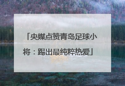 央媒点赞青岛足球小将：踢出最纯粹热爱