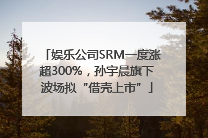 娱乐公司SRM一度涨超300%，孙宇晨旗下波场拟“借壳上市”