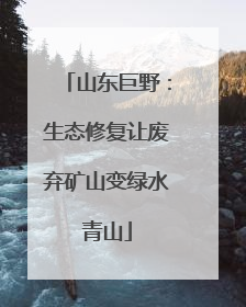 山东巨野：生态修复让废弃矿山变绿水青山