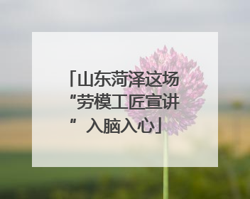 山东菏泽这场“劳模工匠宣讲”入脑入心