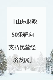 山东财政50条靶向支持民营经济发展