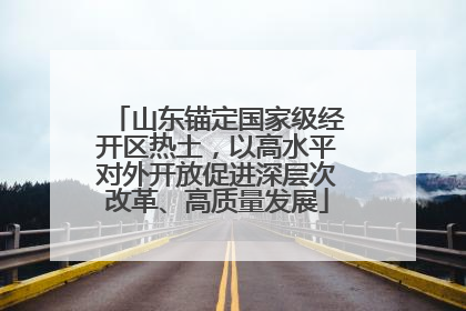 山东锚定国家级经开区热土，以高水平对外开放促进深层次改革、高质量发展