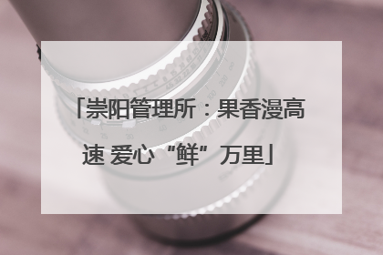 崇阳管理所：果香漫高速 爱心“鲜”万里