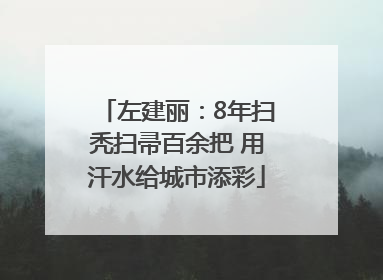 左建丽：8年扫秃扫帚百余把 用汗水给城市添彩