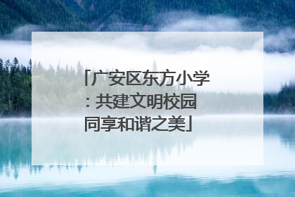 广安区东方小学：共建文明校园 同享和谐之美