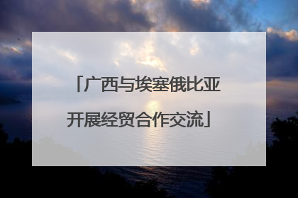 广西与埃塞俄比亚开展经贸合作交流
