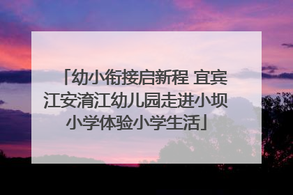 幼小衔接启新程 宜宾江安淯江幼儿园走进小坝小学体验小学生活