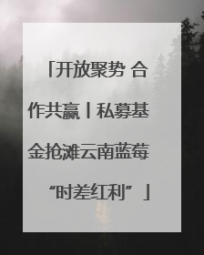 开放聚势 合作共赢丨私募基金抢滩云南蓝莓“时差红利”