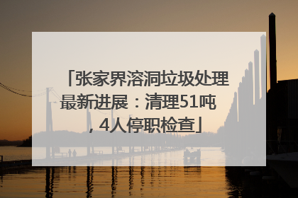 张家界溶洞垃圾处理最新进展：清理51吨，4人停职检查