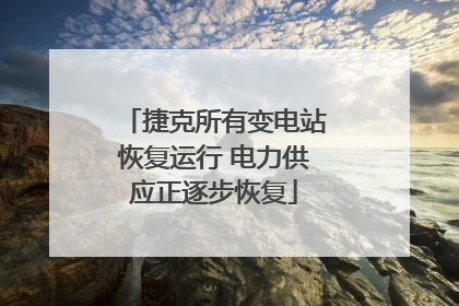 捷克所有变电站恢复运行 电力供应正逐步恢复