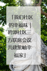 我们社区的幸福味｜碧潭社区三方联席会议共建紫岫幸福家