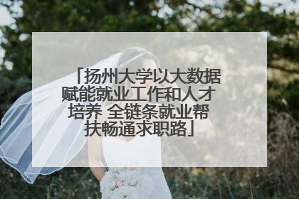 扬州大学以大数据赋能就业工作和人才培养 全链条就业帮扶畅通求职路