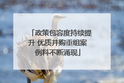 政策包容度持续提升 优质并购重组案例料不断涌现