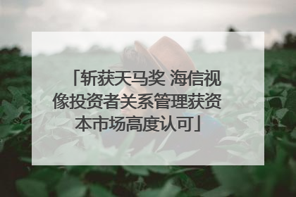 斩获天马奖 海信视像投资者关系管理获资本市场高度认可