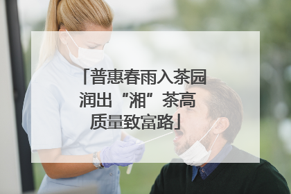 普惠春雨入茶园 润出“湘”茶高质量致富路