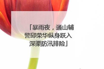 暴雨夜，通山辅警邱荣华纵身跃入深渠防汛排险