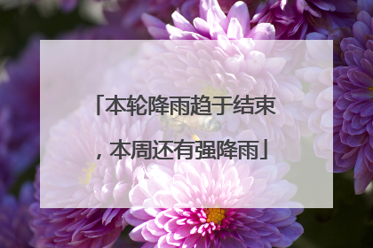 本轮降雨趋于结束，本周还有强降雨